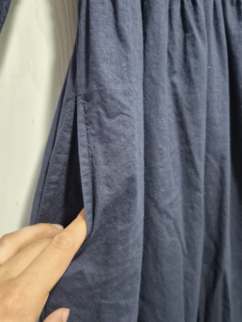 Patrons Of Peace Navy Blue Smocked Waist Maxi Dress Size XS - Picture 7 of 11